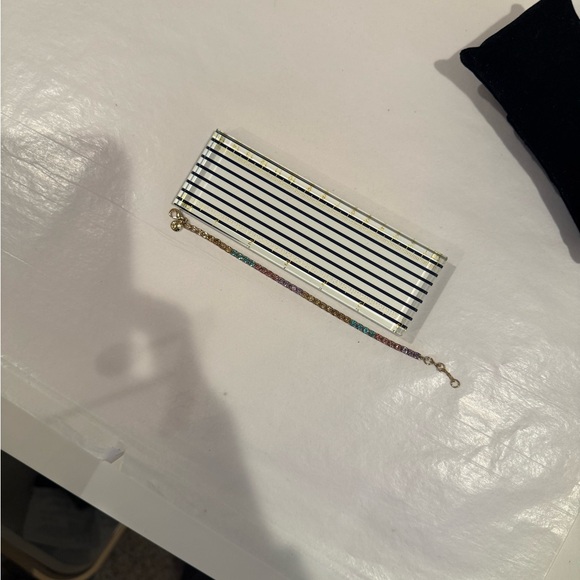 J. Crew Gold Bracelet with Multicolor Accents, rainbow crystal stones! Gorgeous - Picture 4 of 14